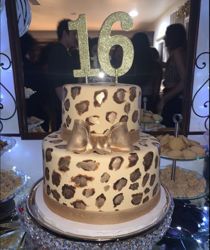 custom chic leopard cake for laguna beach costumer