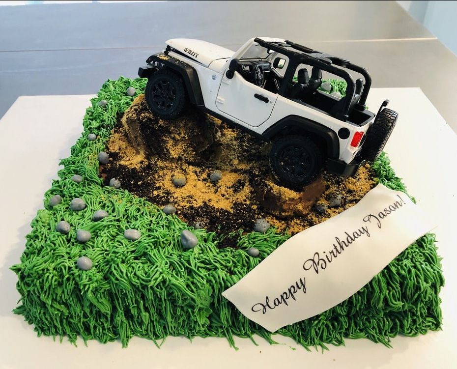 custom cake with car for laguna beach costumer